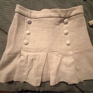 Zara Cream Textured Buttoned Skort